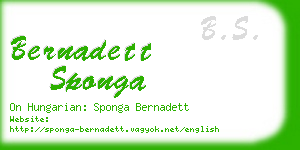bernadett sponga business card